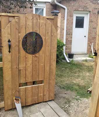 newly erected wooden gate