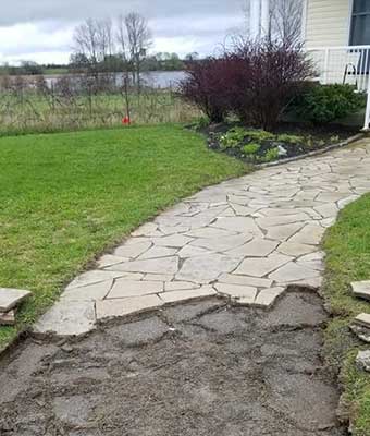 interlocking stone pathway