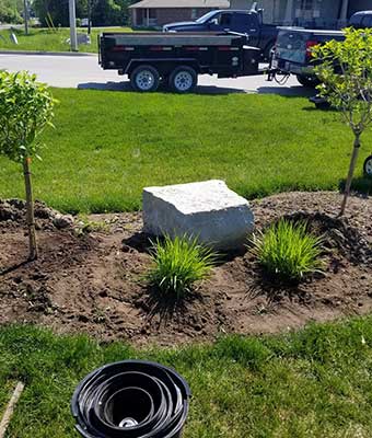 newly landscaped garden