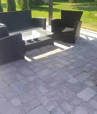 interlocking stone patio