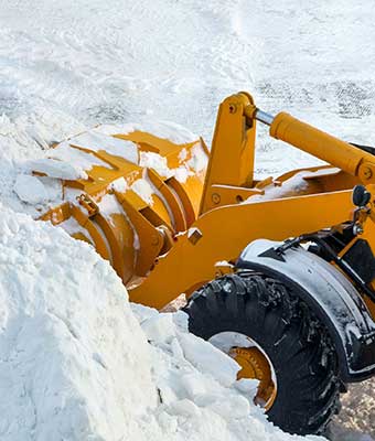 plow shovel in deep snow