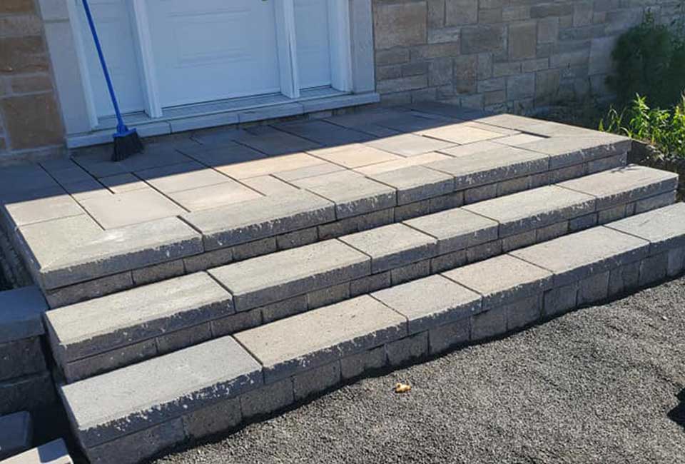 newly constructed stone steps