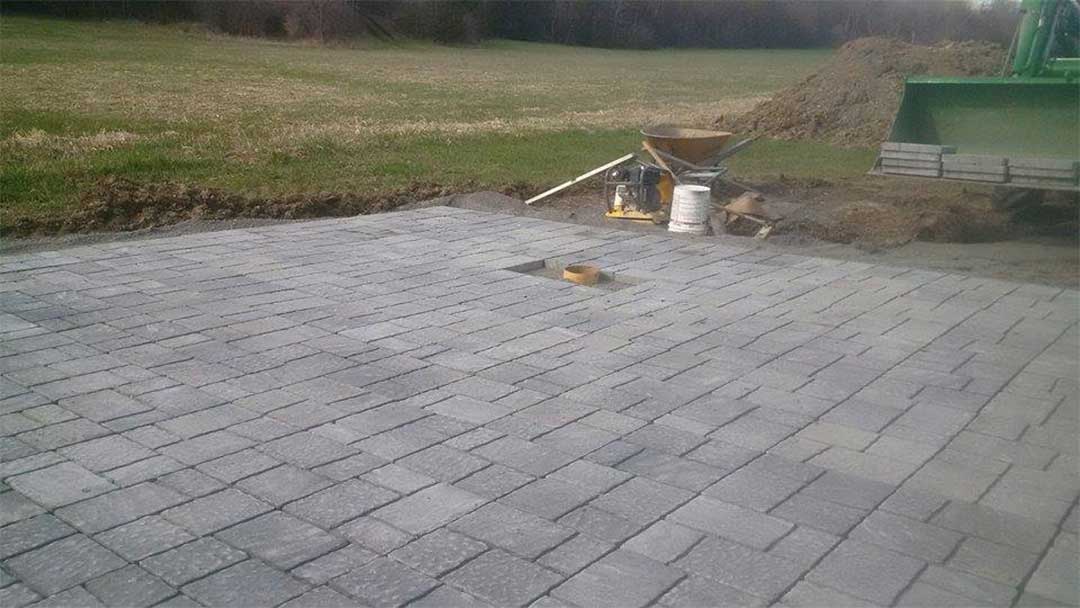 interlocking stone patio